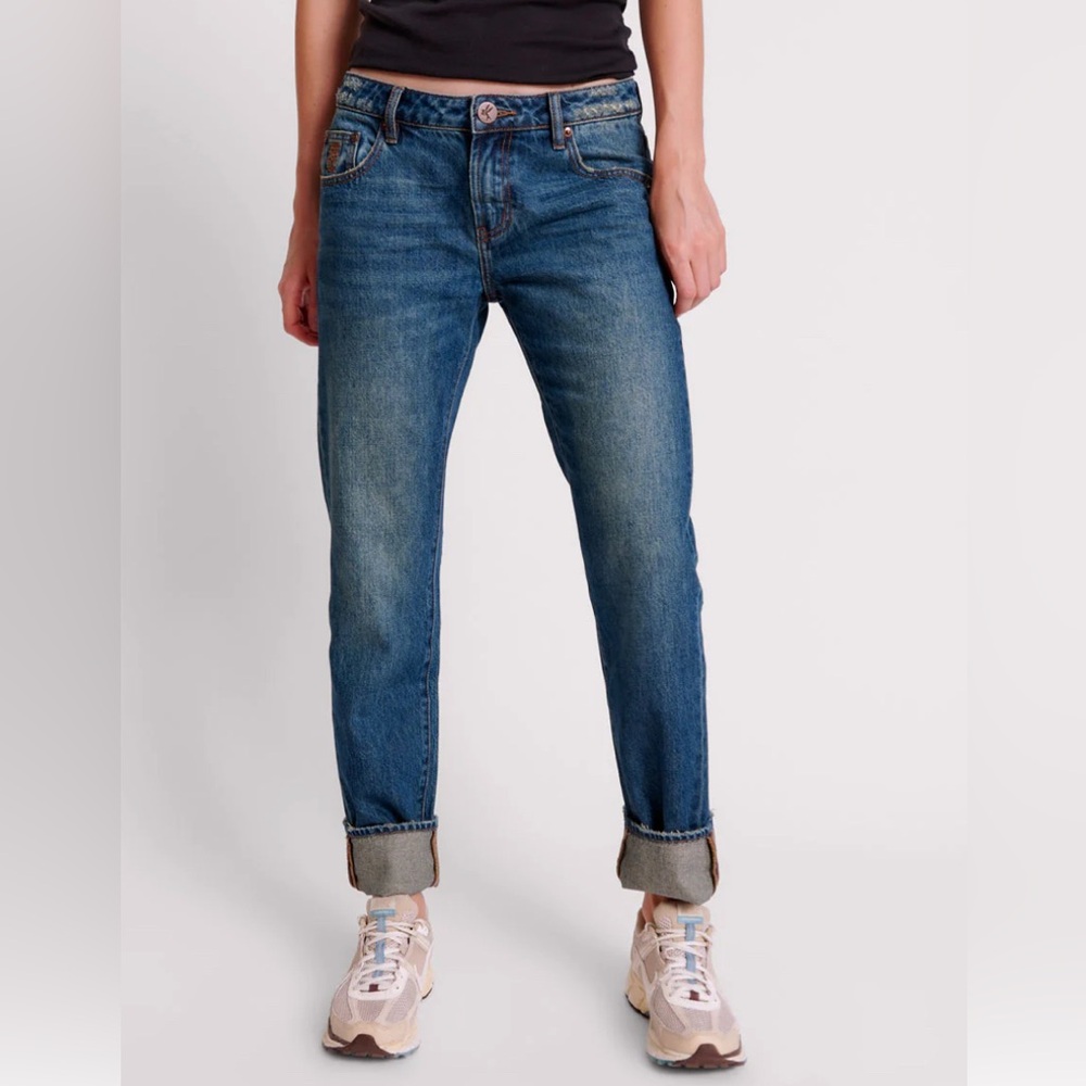 One Teaspoon Truckers Gritty Blue Low-Waist Straight Leg Jeans - NWT